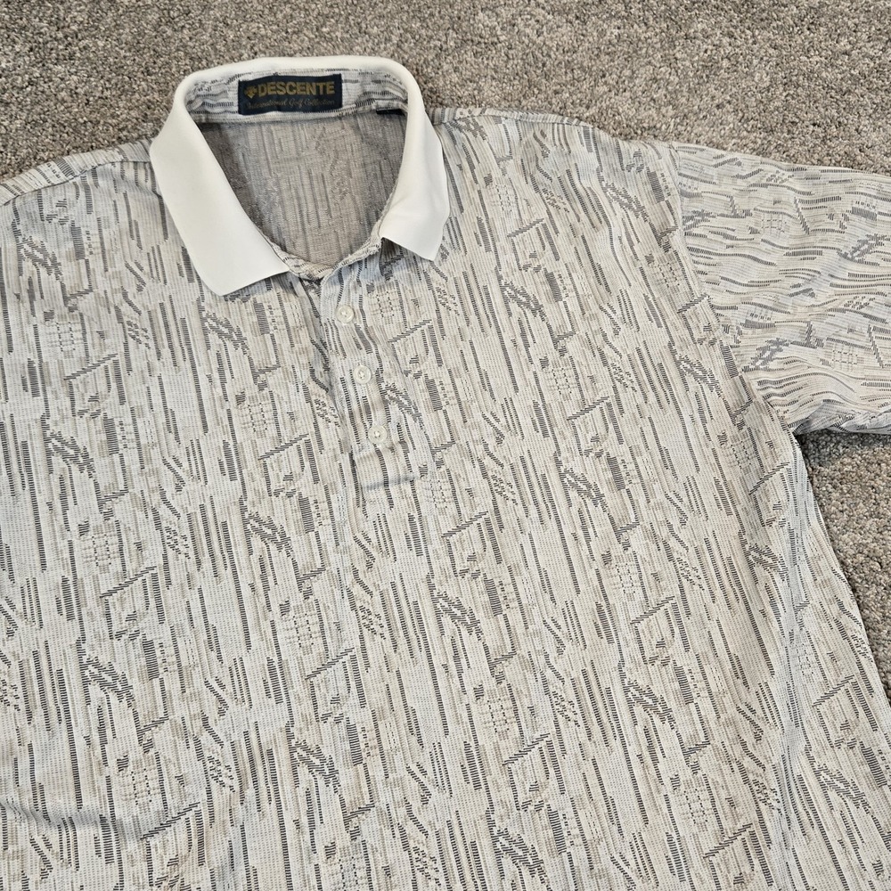 Descente‎ International Collection Golf Polo Shirt Men's Size L , Abstract